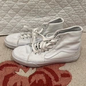 White High-Top Vans Size W8.5